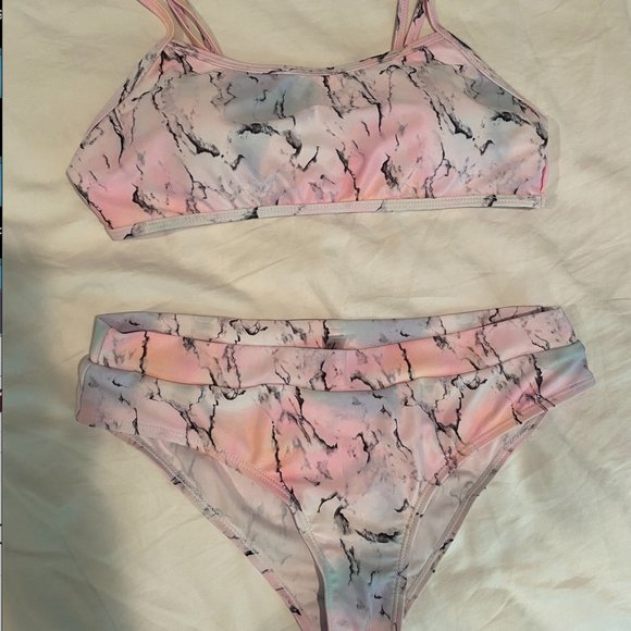Zaful Other - Tie Dye Marble Bikini Set